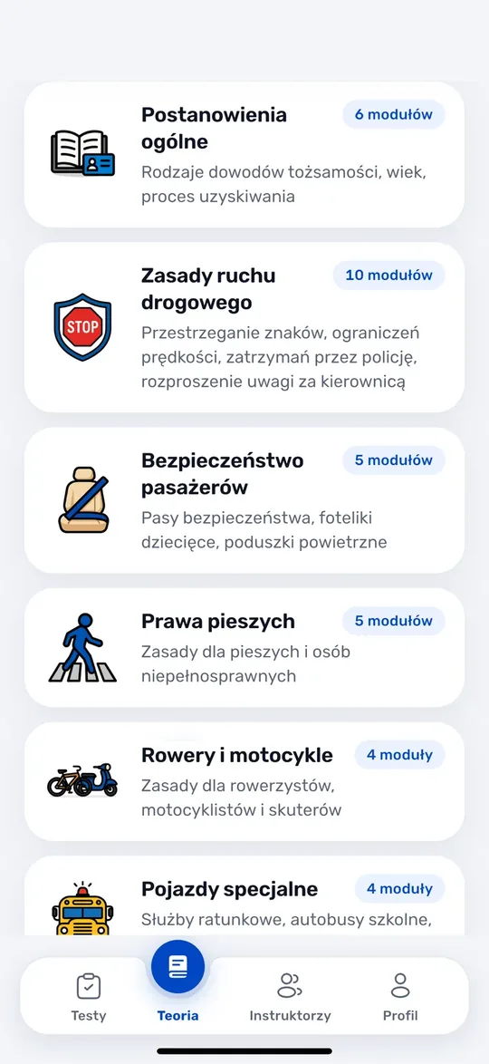 Ekrany aplikacji Drive USA: Teoria